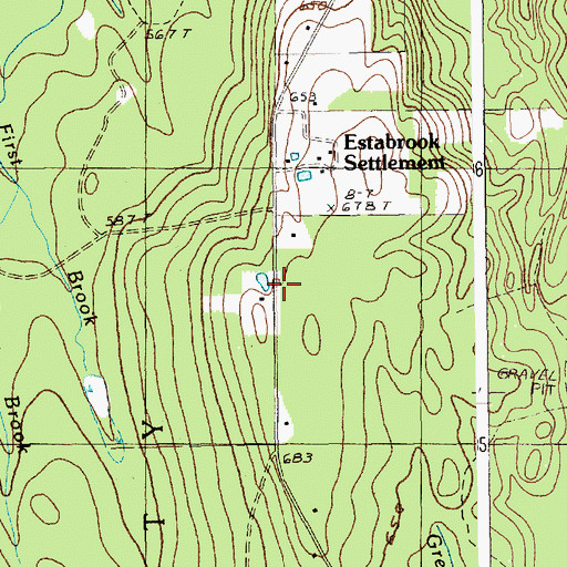 Topographic Map of Estabrook Settlement, ME