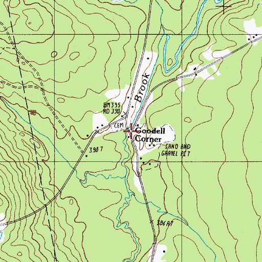 Topographic Map of Goodell Corner, ME
