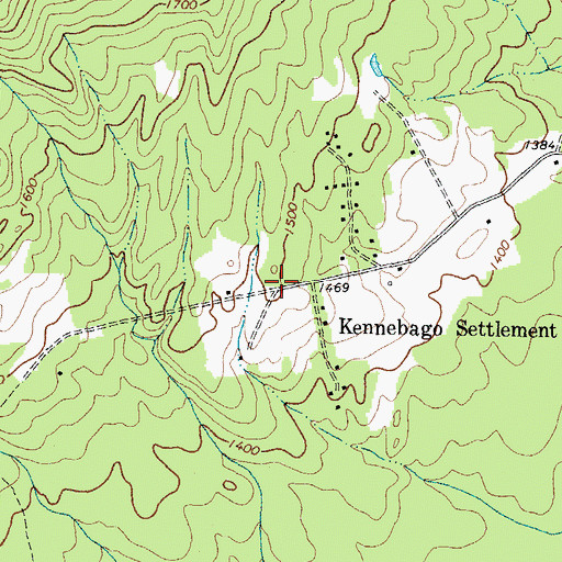 Topographic Map of Kennebago Settlement, ME