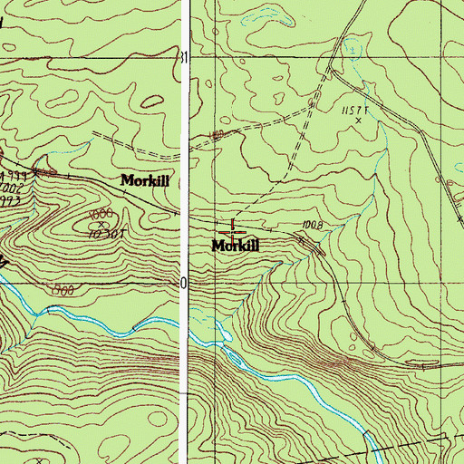 Topographic Map of Morkill, ME