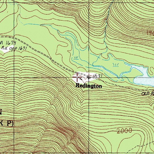 Topographic Map of Redington, ME