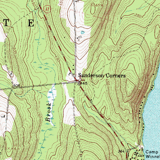 Topographic Map of Sanderson Corners, ME