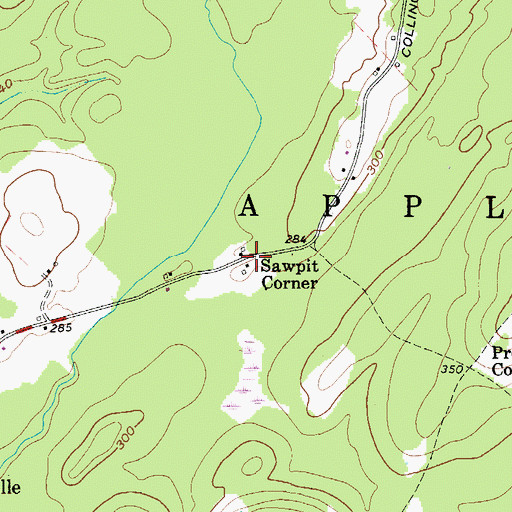 Topographic Map of Sawpit Corner, ME