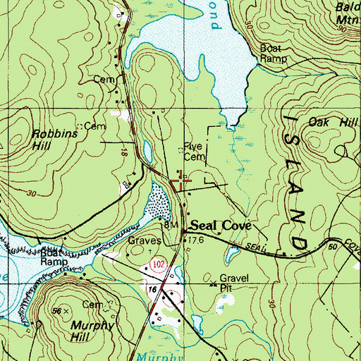 Topographic Map of Seal Cove, ME