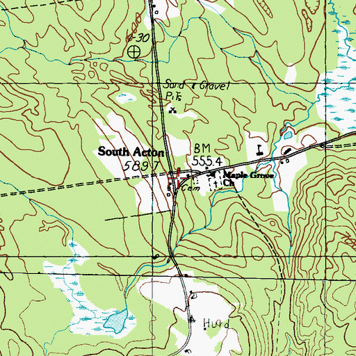 Topographic Map of South Acton, ME