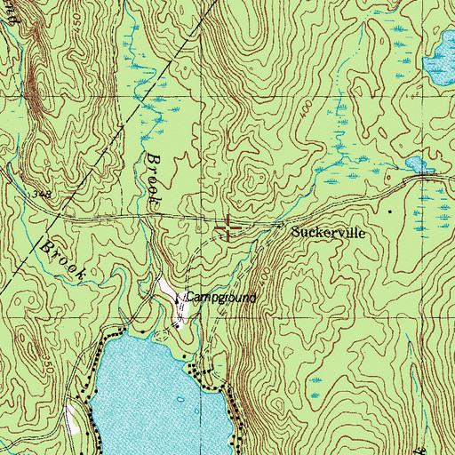 Topographic Map of Suckerville, ME