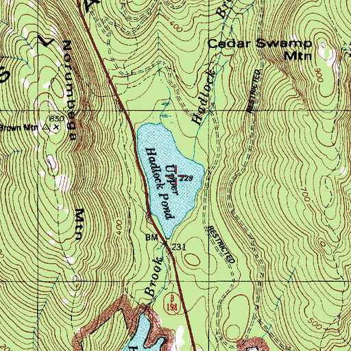 Topographic Map of Upper Hadlock Pond, ME