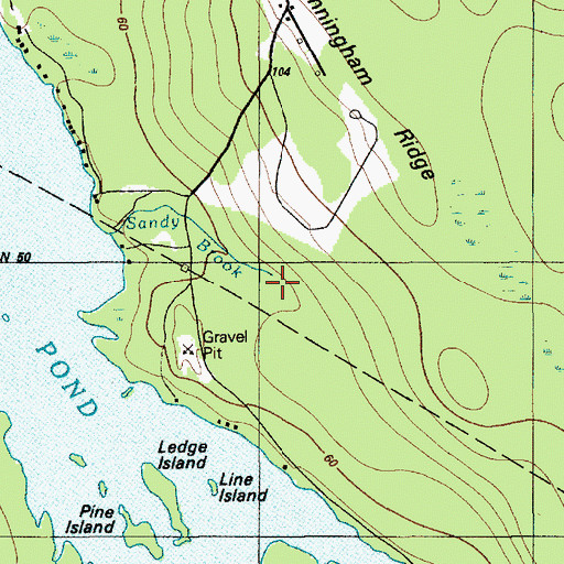 Topographic Map of Sandy Brook, ME