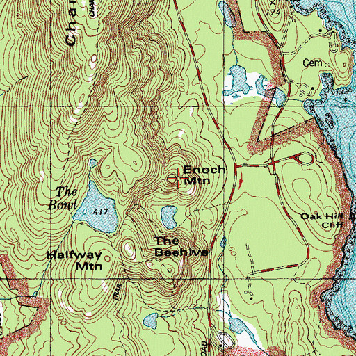 Topographic Map of Enoch Mountain, ME