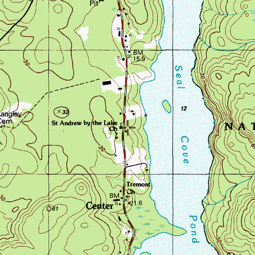 Topographic Map of Saint Andrews Church, ME