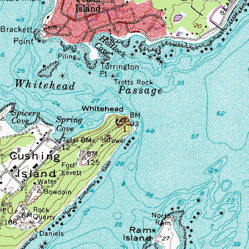 Topographic Map of Whitehead, ME