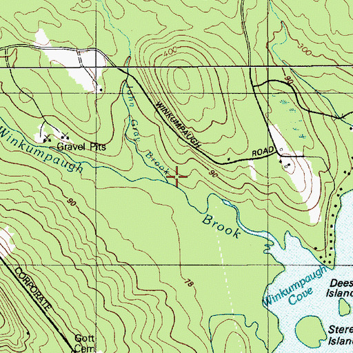 Topographic Map of John Gray Brook, ME