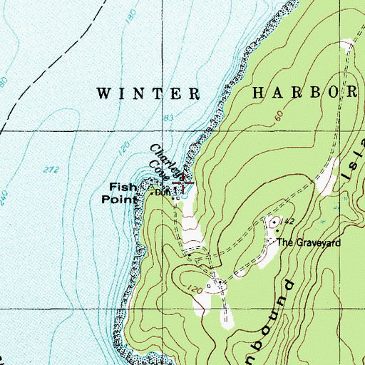 Topographic Map of Charleys COve, ME