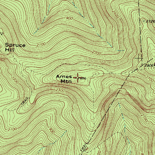 Topographic Map of Ames Mountain, ME