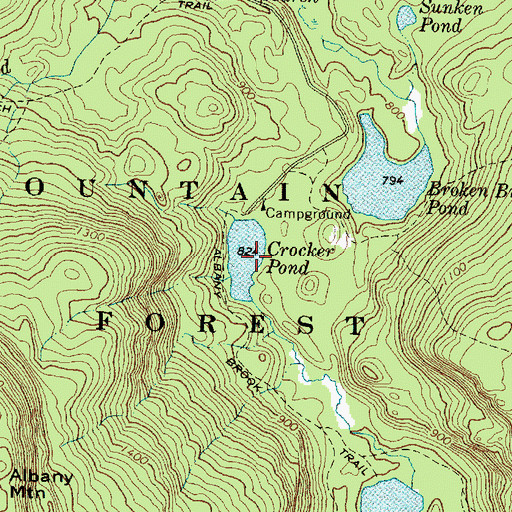 Topographic Map of Crocker Pond, ME