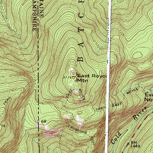 Topographic Map of East Royce Mountain, ME