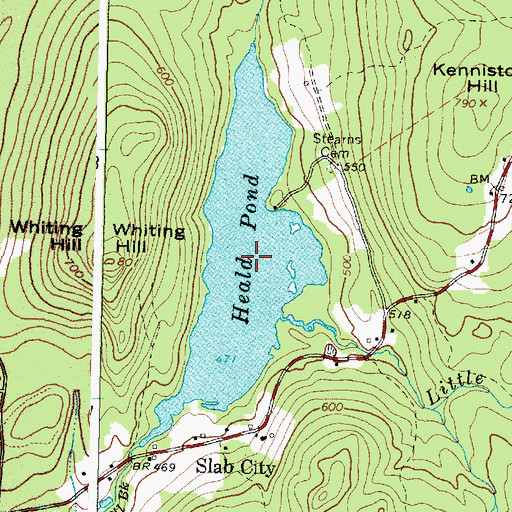 Topographic Map of Heald Pond, ME