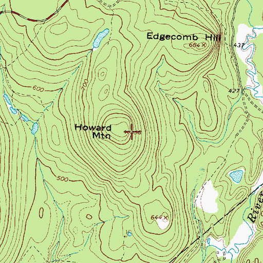Topographic Map of Howard Mountain, ME