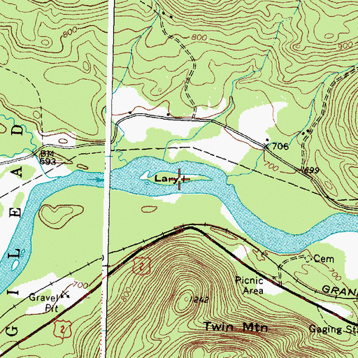 Topographic Map of Lary Island, ME