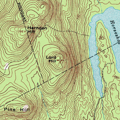 Topographic Map of Lord Hill, ME