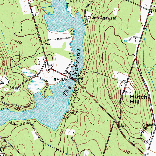 Topographic Map of The Narrows, ME