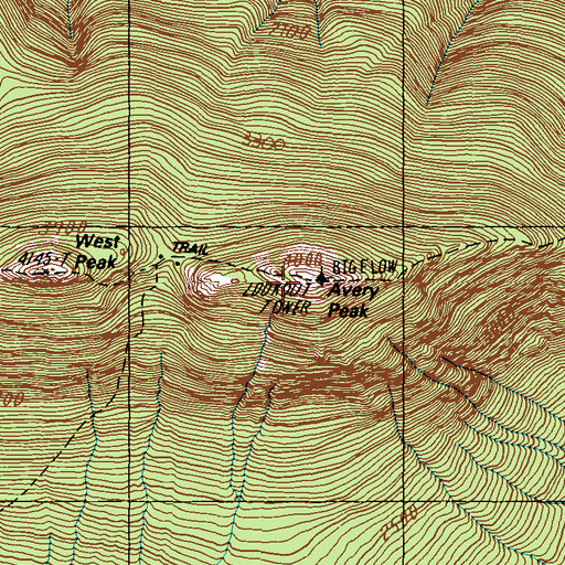 Topographic Map of Bigelow Lookout Tower, ME