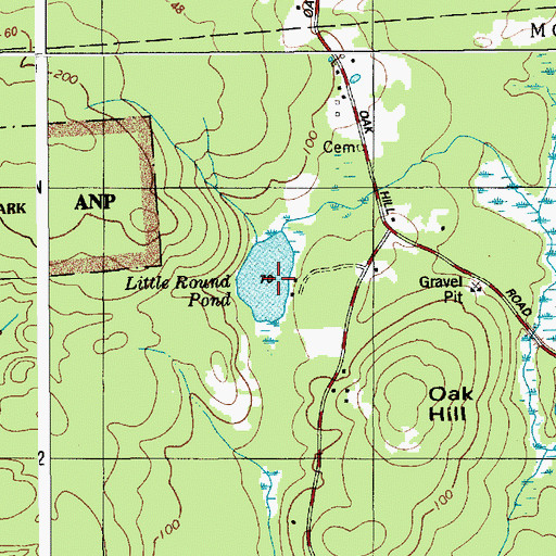 Topographic Map of Little Round Pond, ME