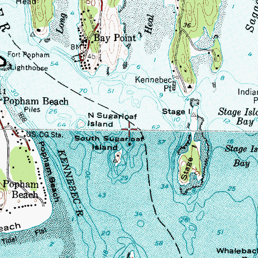 Topographic Map of Jack Rock, ME
