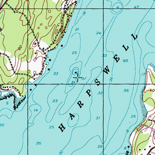 Topographic Map of Merriman Ledges, ME