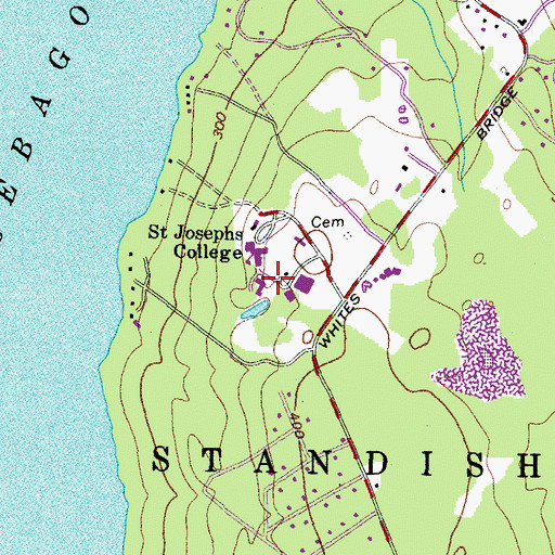 Topographic Map of WSJB-FM (Standish), ME