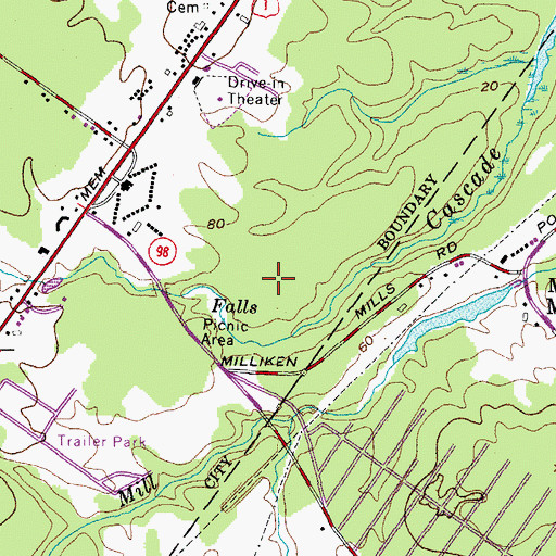 Topographic Map of WCYY-FM (Biddeford), ME