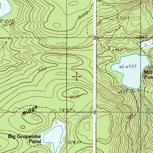 Topographic Map of Town of Bowerbank, ME