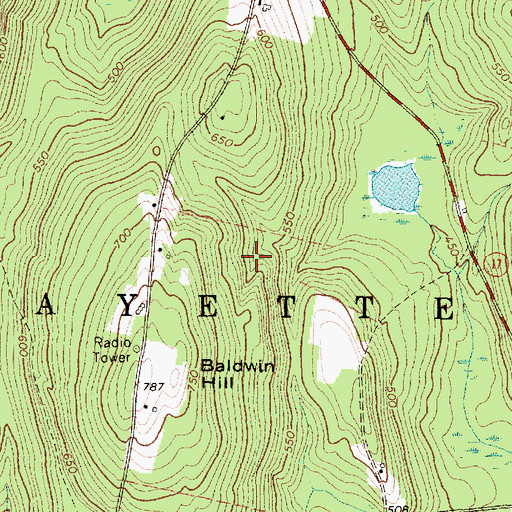 Topographic Map of Town of Fayette, ME