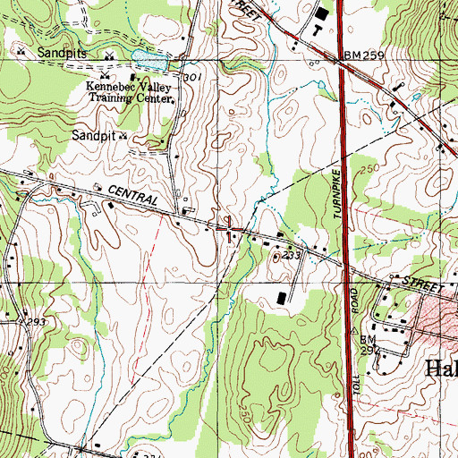Topographic Map of City of Hallowell, ME