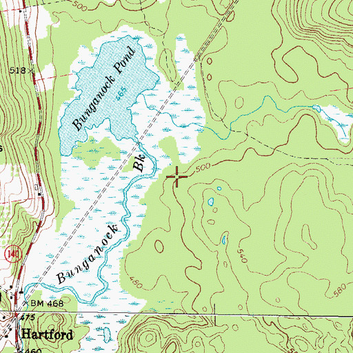 Topographic Map of Town of Hartford, ME