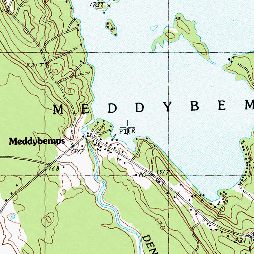 Topographic Map of Town of Meddybemps, ME
