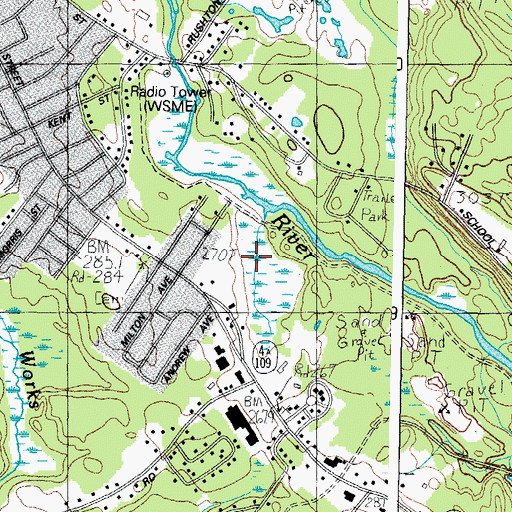 Topographic Map of City of Sanford, ME
