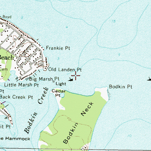 Topographic Map of Bodkin Creek, MD