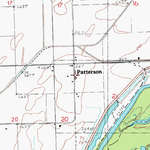 Topographic Map of Patterson, AR
