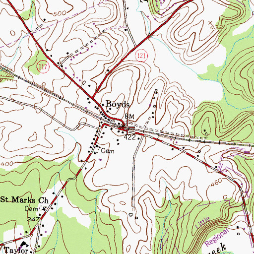 Topographic Map of Boyds, MD