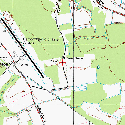 Topographic Map of Cardtown School, MD
