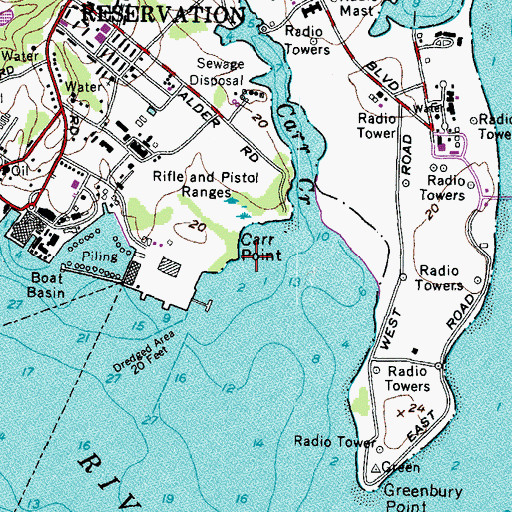 Topographic Map of Carr Point, MD