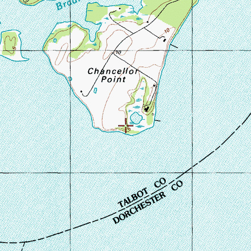 Topographic Map of Chancellor Point, MD