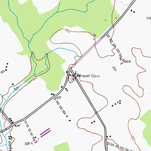Topographic Map of Chapel Cemetery, MD