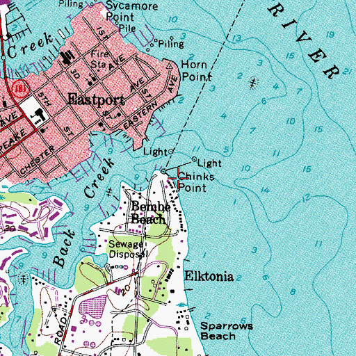 Topographic Map of Chinks Point, MD