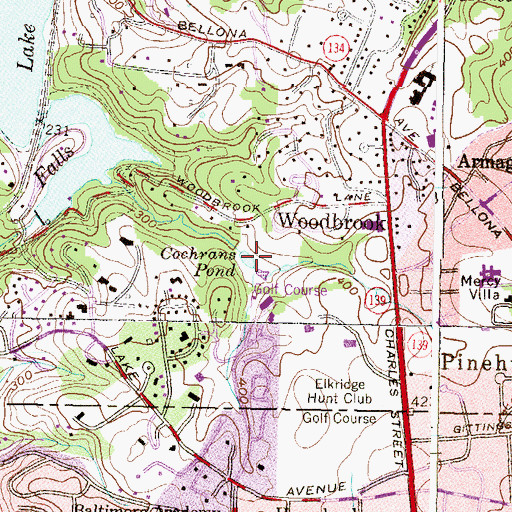 Topographic Map of Cochrans Pond, MD