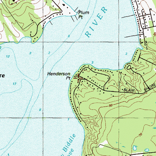 Topographic Map of Henderson Point, MD