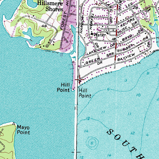 Topographic Map of Hill Point, MD