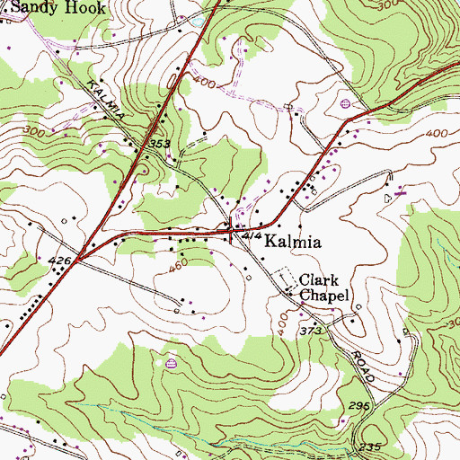 Topographic Map of Kalmia, MD