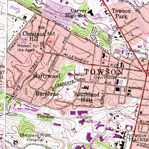 Topographic Map of Kelso Home, MD
